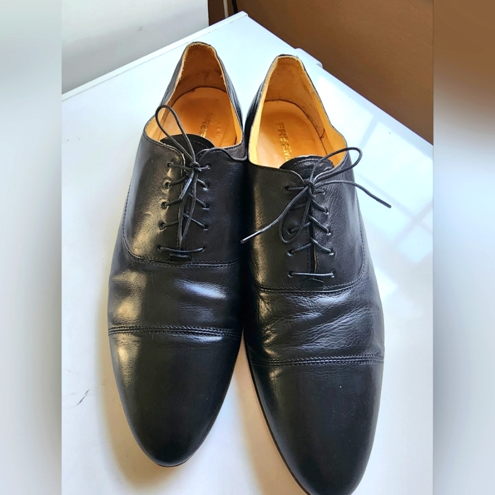 Mens Freeman Oxford Dress Up Shoes 13 M Black Men's Leather Lace Up #70